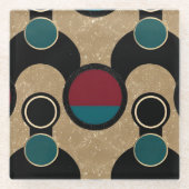 Golden Orbit Bold Circles Abstract Throw Cushion Glasuntersetzer (Vorderseite)