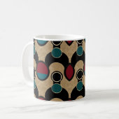 Golden Orbit Bold Circles Abstract Throw Cushion Kaffeetasse (Vorderseite Links)