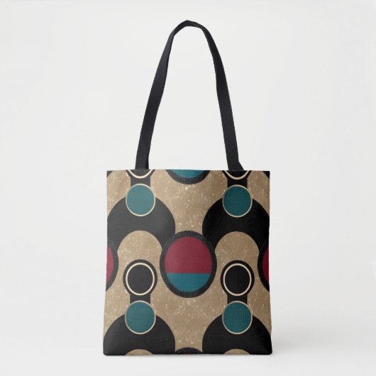 Golden Orbit Bold Circles Abstract Throw Cushion Tasche (Vorderseite)