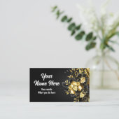 Golden Orchid auf schwarzem Hintergrund Visitenkarte (Stehend Vorderseite)