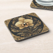 Golden Orchid Design Getränkeuntersetzer (Linke Seite)