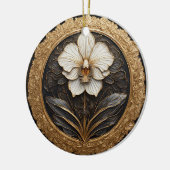 Golden Orchid Design Keramik Ornament (Links)