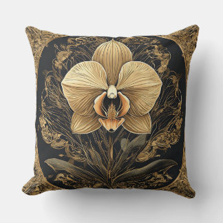 Golden Orchid Design Kissen