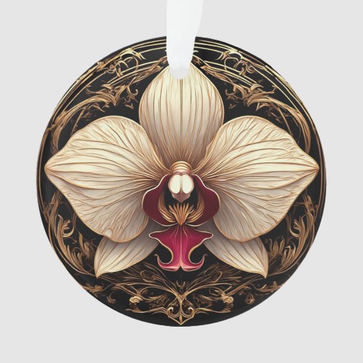 Golden Orchid Design Ornament (Vorderseite)