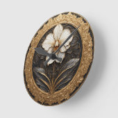 Golden Orchid Design Runde Wanduhr (Winkel)
