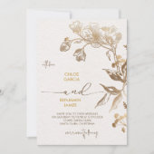 Golden Orchid Wedding Einladung (Vorderseite)