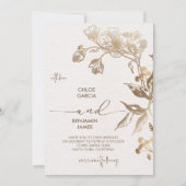 Golden Orchid Wedding Einladung (Vorderseite)