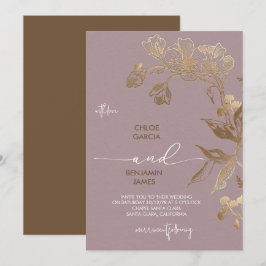 Golden Orchid Wedding Einladung
