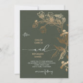 Golden Orchid Wedding Einladung (Vorderseite)