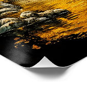 Golden Oriental Lake mit Pagoda Poster (Ecke)