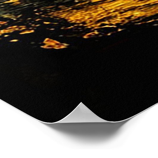 Golden Oriental Lake mit Pagoda Poster (Ecke)