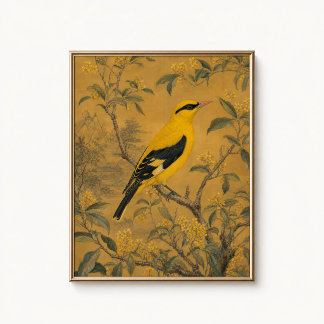 Golden Oriole Chinoiserie Wall Poster