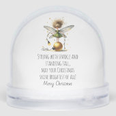 Golden Ornament Fairy Holiday Card Schneekugeln (Rückseite)