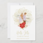 Golden Ornament Foto Weihnachten Blume geblüht (Vorderseite)