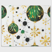 Golden Ornament Joy Christmas Wrap Geschenkpapier (Flach)