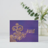 Golden Ornament Obelisk Postkarte (Stehend Vorderseite)