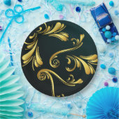 Golden ornament paper plates pappteller (Party)