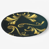 Golden ornament paper plates pappteller (Schrägansicht)