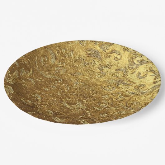 Golden ornament pattern pappteller (Schrägansicht)