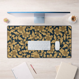 Golden Ornamental Floral Desk Mat Schreibtischunterlage