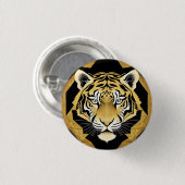 Golden Ornamental Tiger Arte e Cultur Button (Vorne & Hinten)