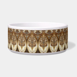 Golden Ornate Ceramic Pet Bowl Napf