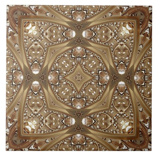 Golden Ornate Ceramic Tile Fliese (Vorderseite)