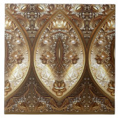Golden Ornate Ceramic Tile Fliese (Vorderseite)