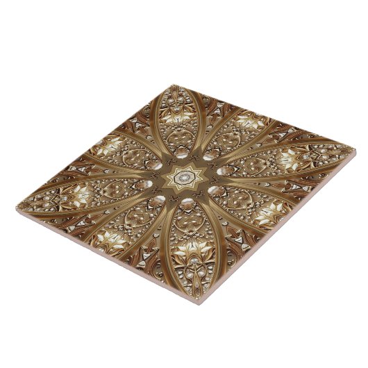 Golden Ornate Ceramic Tile Fliese (Seite)
