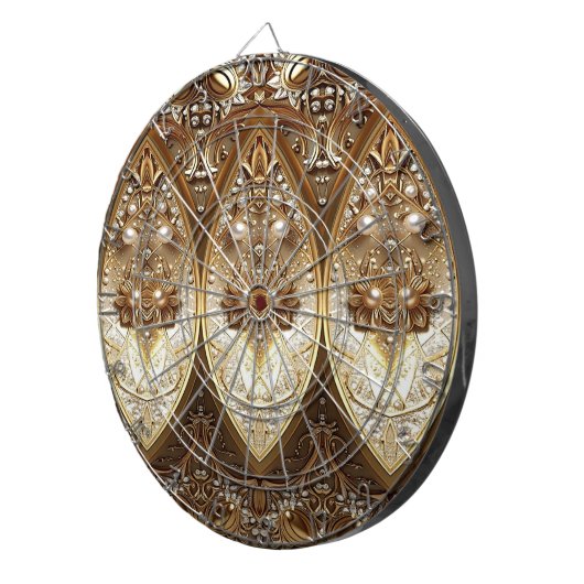 Golden Ornate Dartboard Dartscheibe (Vorderseite rechts)