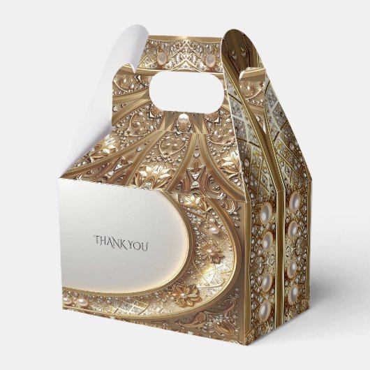 Golden Ornate Favor Box Geschenkschachtel (Rückseite)