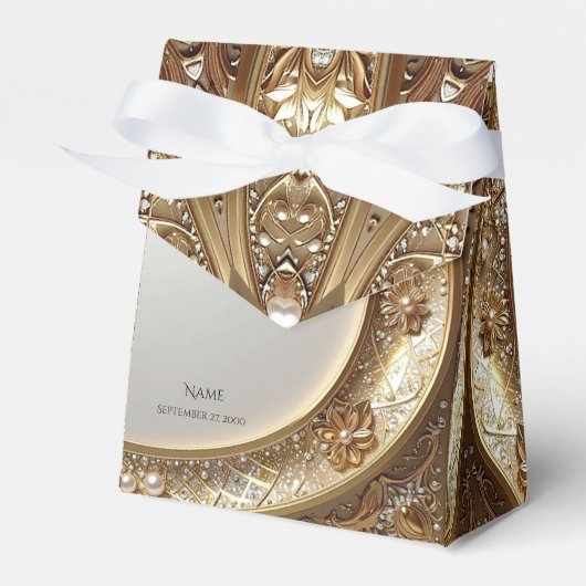 Golden Ornate Favor Box Geschenkschachtel (Vorderseite)