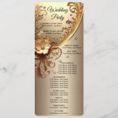 Golden Ornate Floral Wedding  Program Programm (Rückseite)