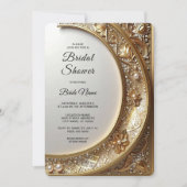 Golden Ornate Frame Bridal Shower Einladung (Vorderseite)