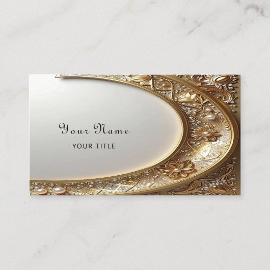 Golden Ornate Frame Business Card Visitenkarte (Vorderseite)