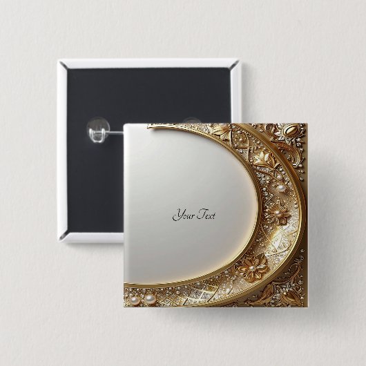 Golden Ornate Frame Button (Vorne & Hinten)