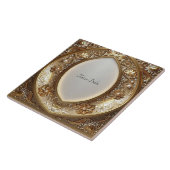 Golden Ornate Frame Ceramic Tile Fliese (Seite)