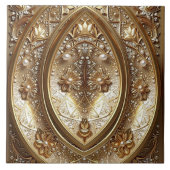 Golden Ornate Frame Ceramic Tile Fliese (Vorderseite)