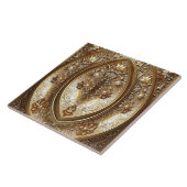 Golden Ornate Frame Ceramic Tile Fliese (Seite)