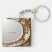 Golden Ornate Frame Keychain Schlüsselanhänger (Rückseite)