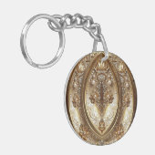 Golden Ornate Frame Keychain Schlüsselanhänger (Vorderseite links)