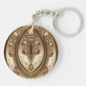 Golden Ornate Frame Keychain Schlüsselanhänger (Rückseite)
