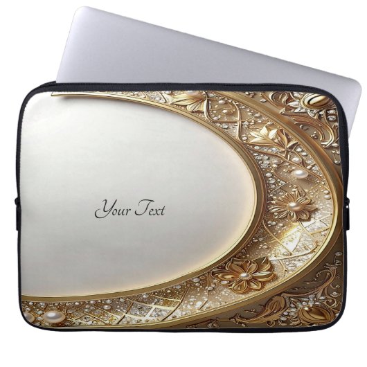 Golden Ornate Frame Laptop Sleeve (Vorderseite)