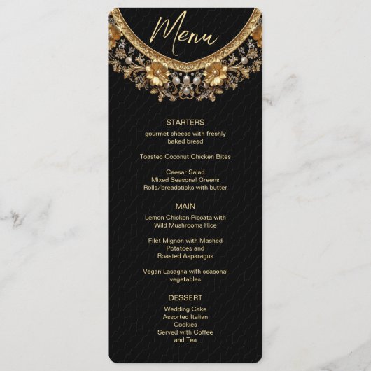 Golden Ornate Frame Menu Menükarte (Vorderseite)