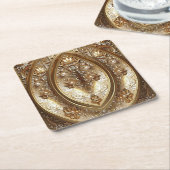 Golden Ornate Frame Paper Coaster Rechteckiger Pappuntersetzer (angewinkelt)
