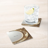 Golden Ornate Frame Paper Coaster Rechteckiger Pappuntersetzer (Vor Ort)