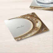 Golden Ornate Frame Paper Coaster Rechteckiger Pappuntersetzer (angewinkelt)