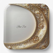 Golden Ornate Frame Paper Plate Pappteller (Vorderseite)