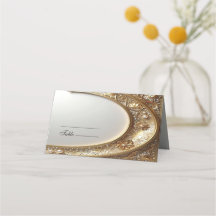 Golden Ornate Frame Place Card