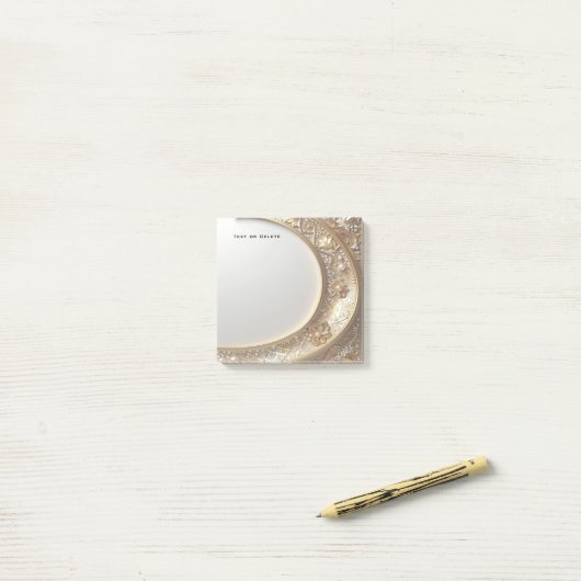 Golden Ornate Frame Post it Notes Post-it Klebezettel (Auf Schreibtisch)